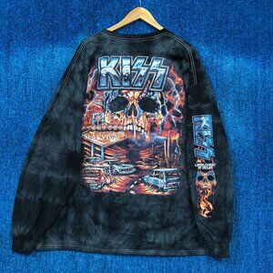 KISS Landlocked in Vegas Metal Band Tie Dye Long Sleeve 3XL